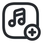 Music Square Add SVG Icon